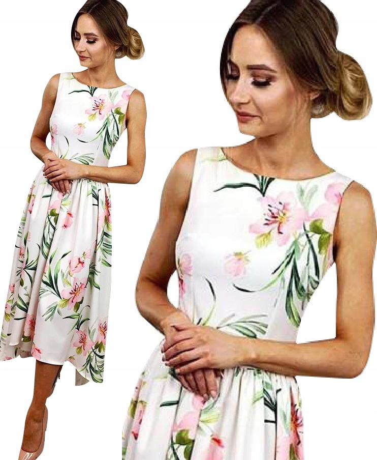 

Długa Sukienka W Kwiaty Maxi Print Na Wesele