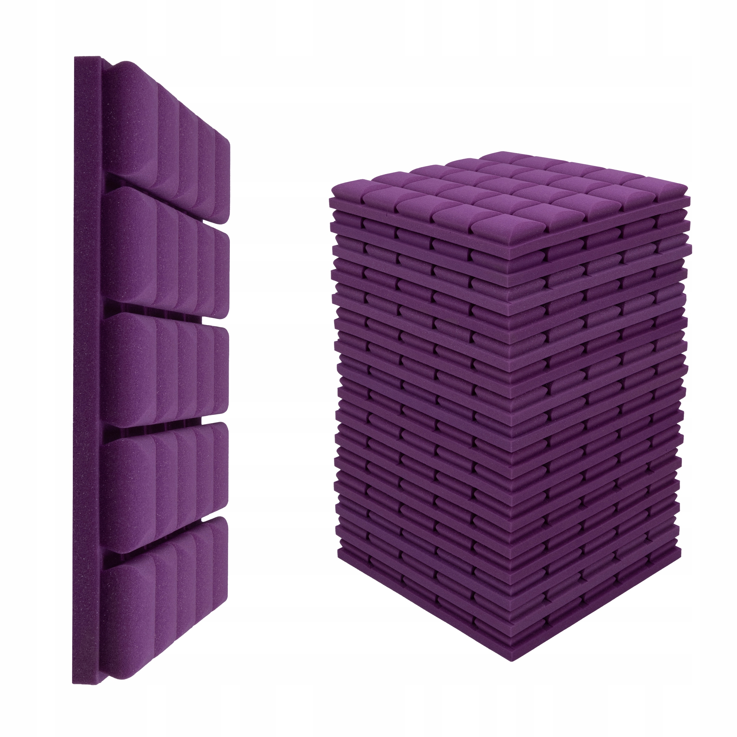 Akustický panel Bitmat kostka Vypouklá 50x50x5 cm fialová nástěnná čtverec