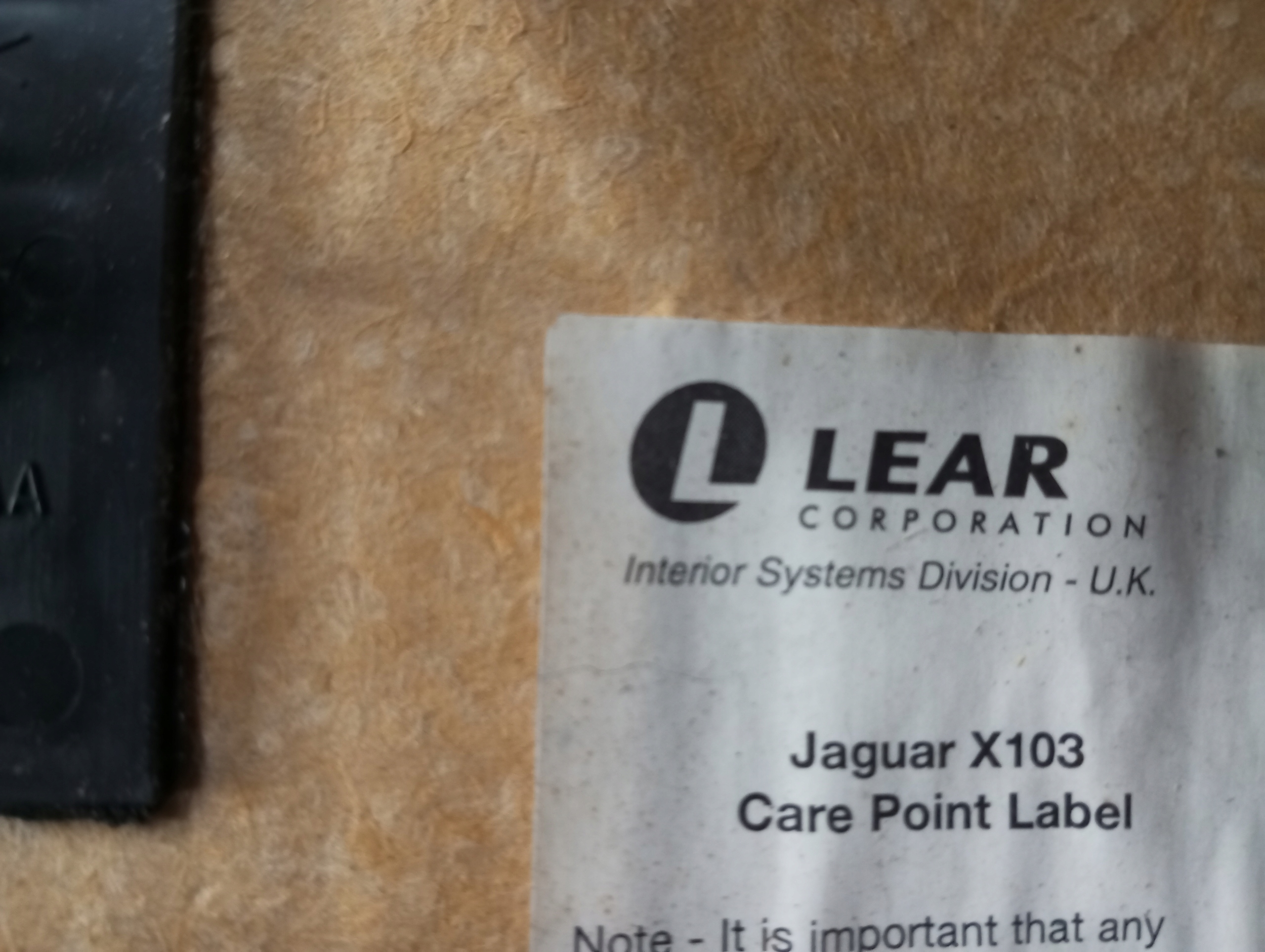 boot upholstery JAGUAR XKR X103