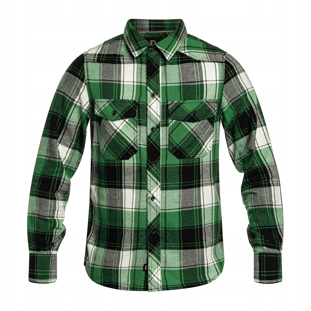 Pánská kostkovaná košile s dlouhým rukávem Brandit Check Shirt zelená 5XL