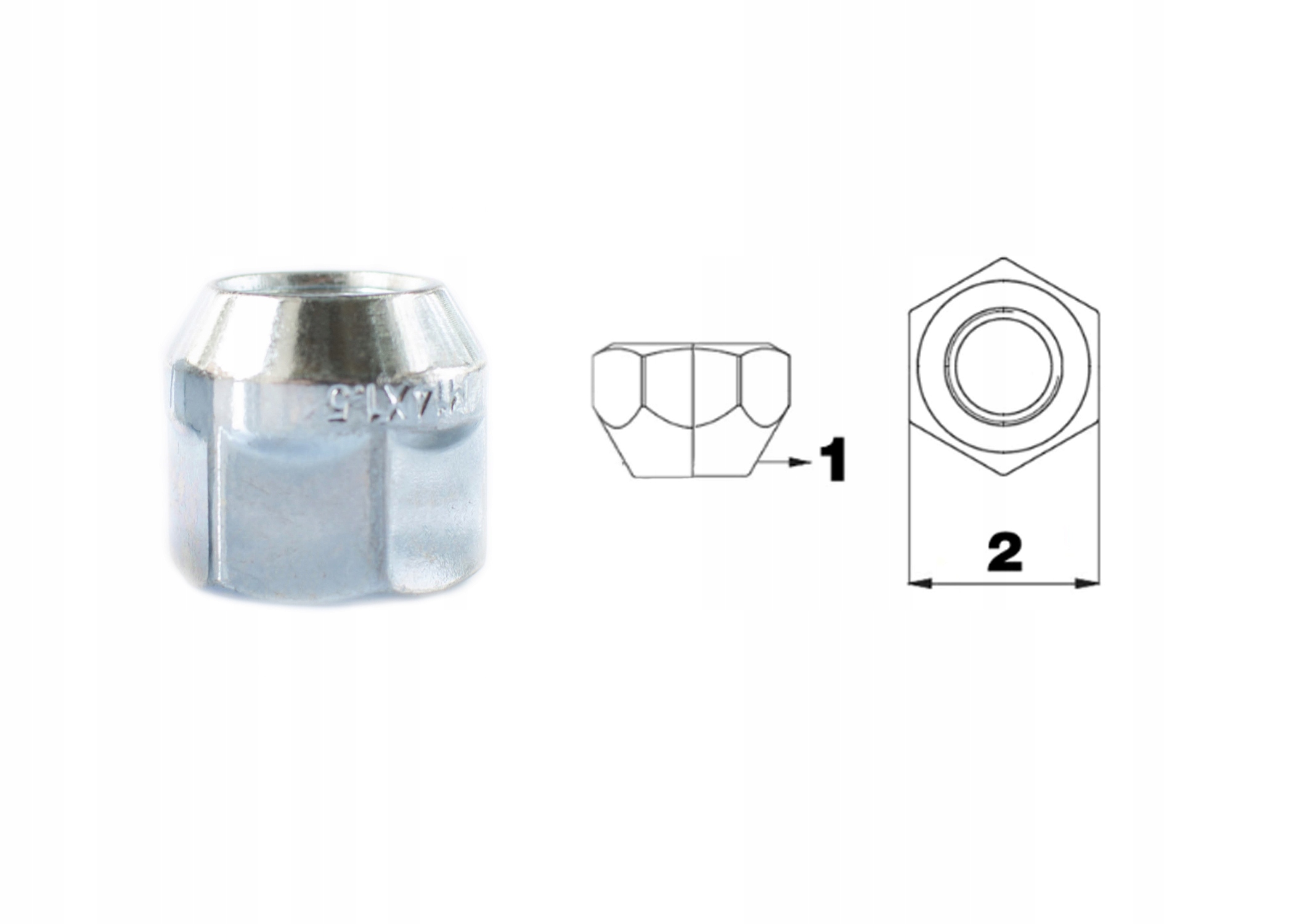 Nakrętka Nakrętki 12x1,5mm klucz 21 Do Felg Kół EAN (GTIN) 5903624785856