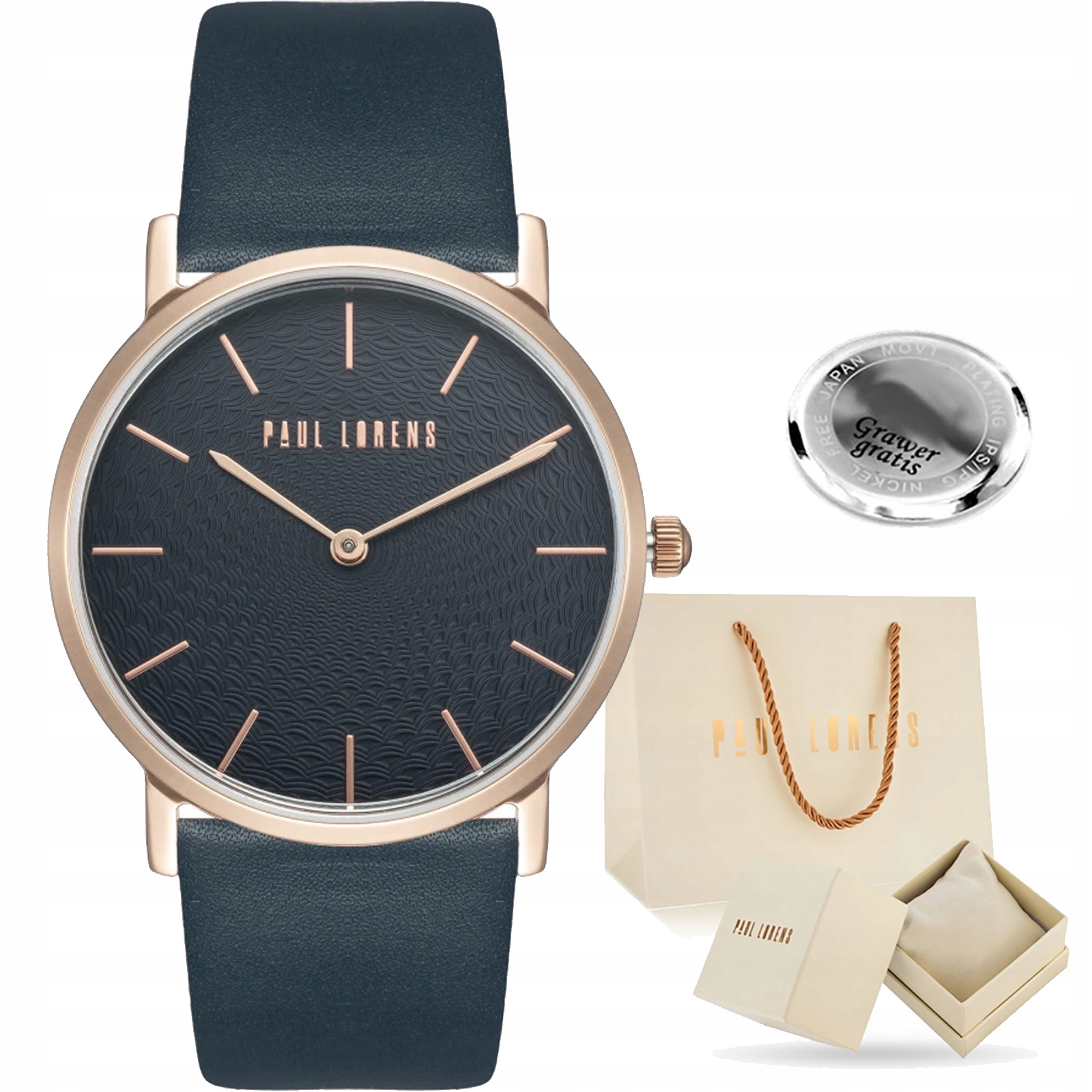 Dámské hodinky Paul Lorens Sefira kožené s efektním ciferníkem S Gravírováním