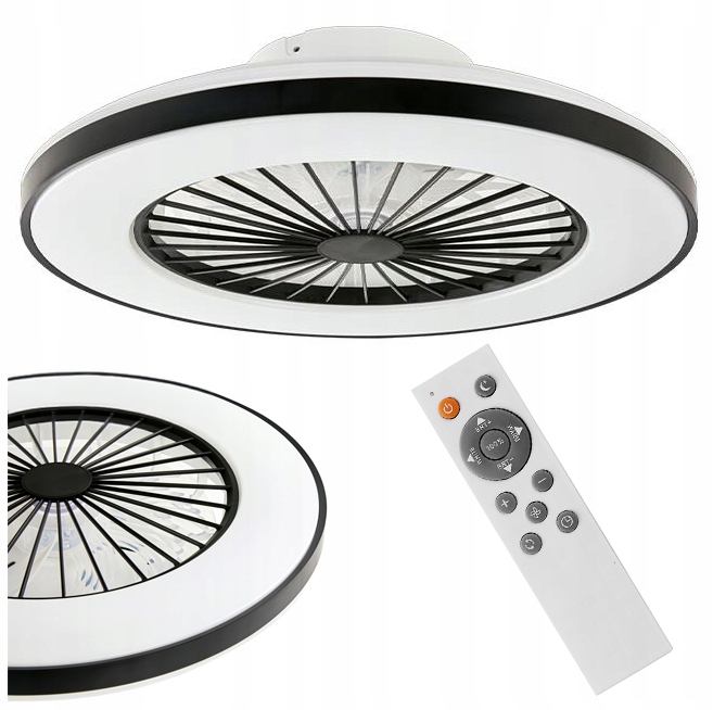 LAMPA SUFITOWA PLAFON LED Z WENTYLATOREM LED 55W CCT PAMIĘĆ BARWY PILOT