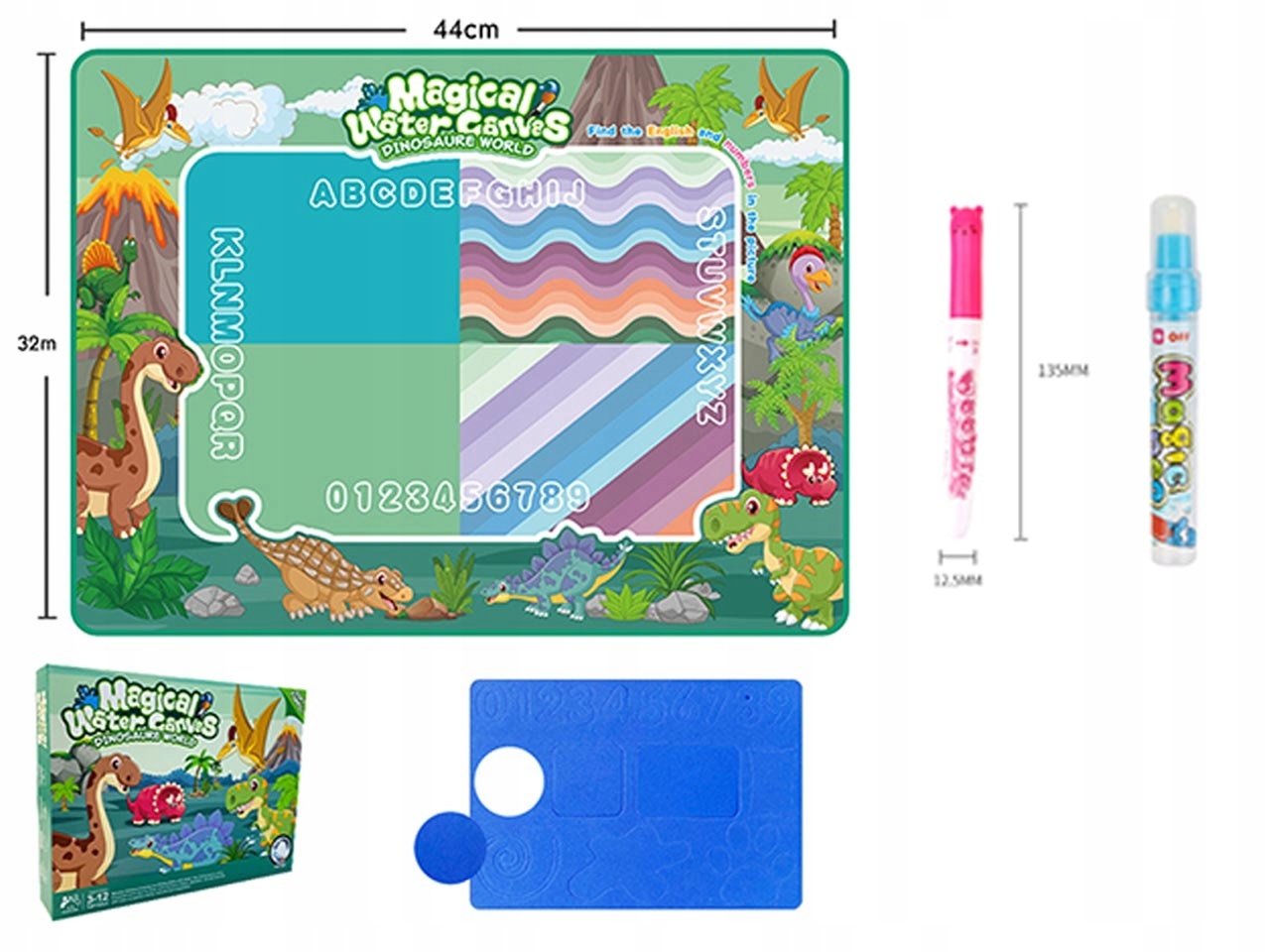 MATA DO KOLOROWANI WODNYM PISAKIEM DINO 44X32 9897