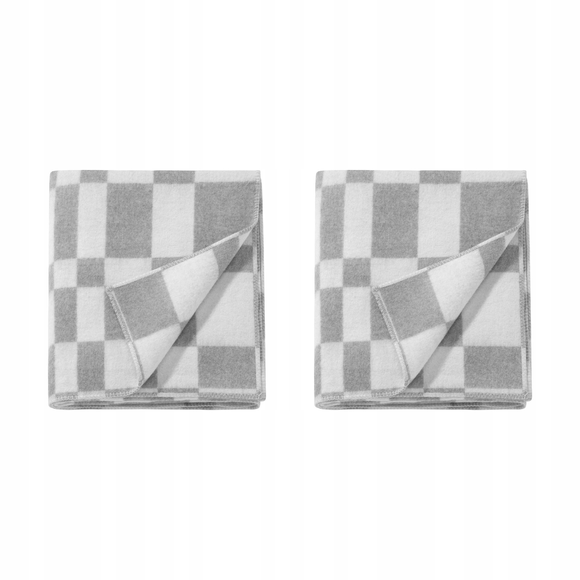 2 ks Světle šedý kostkovaný přehoz 230 x 250 cm – elegantní doplněk