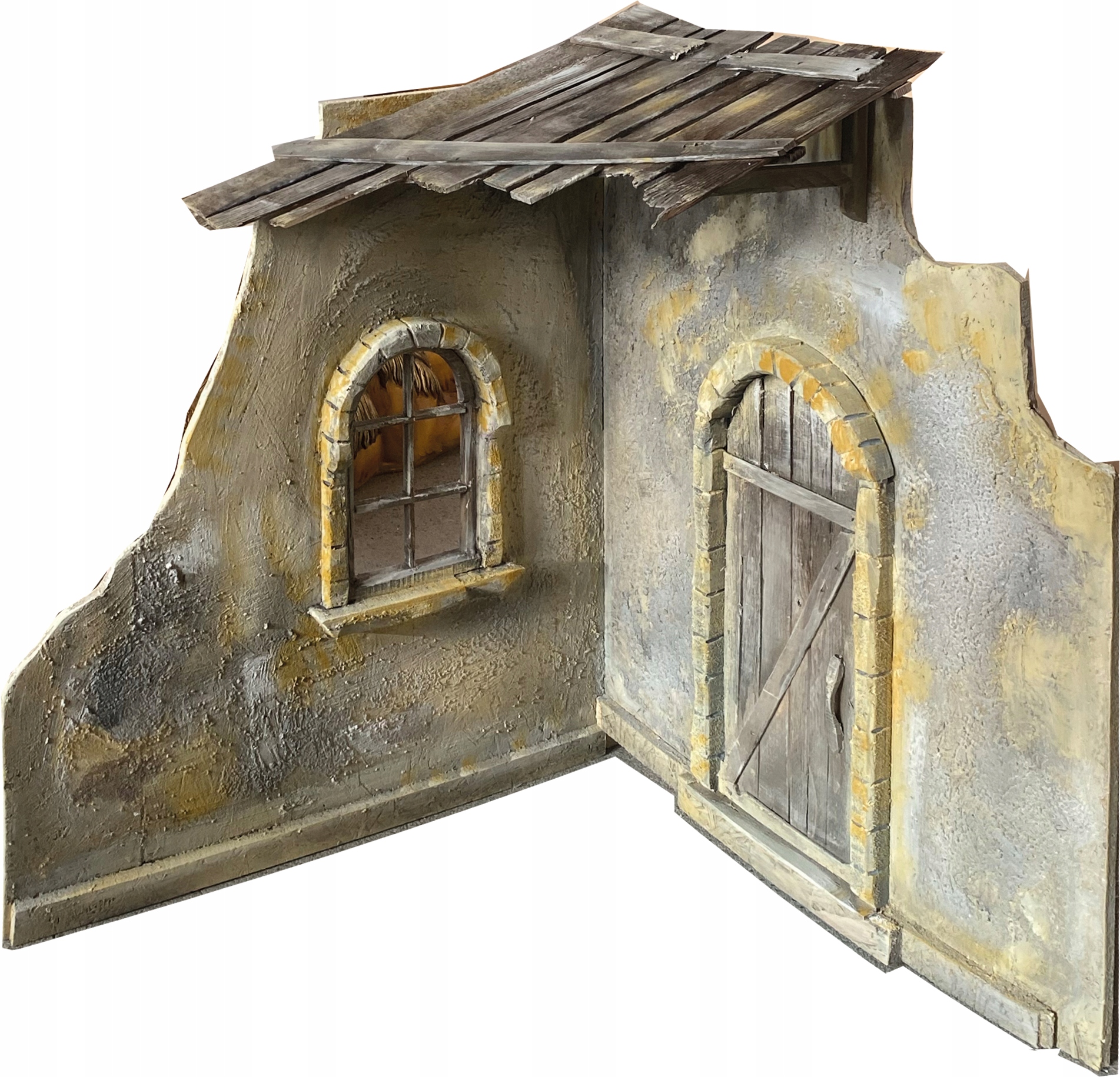 Vianočný Betlehem Stajňa Rohová Dekorácia 70x70x74CM Na Figúrky 60 CM