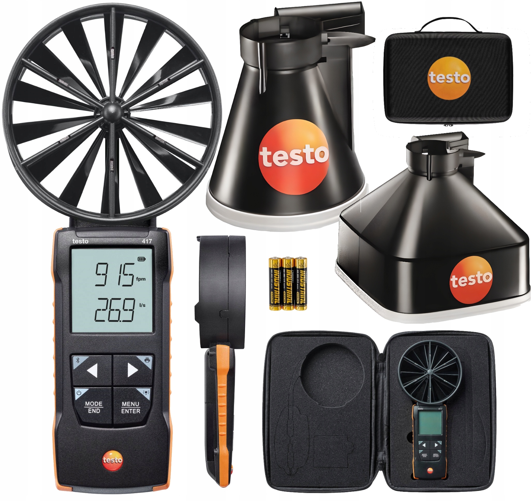 Veterný anemometer s rukávmi a teleskopom 417-1 Testo