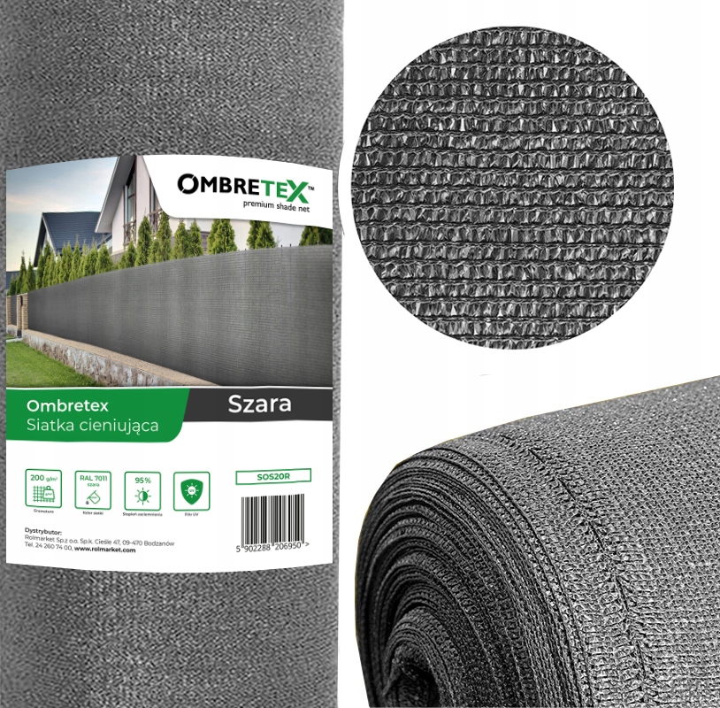 

Siatka Maskujaca Cieniująca Szara 1,5x5m 95% 200g