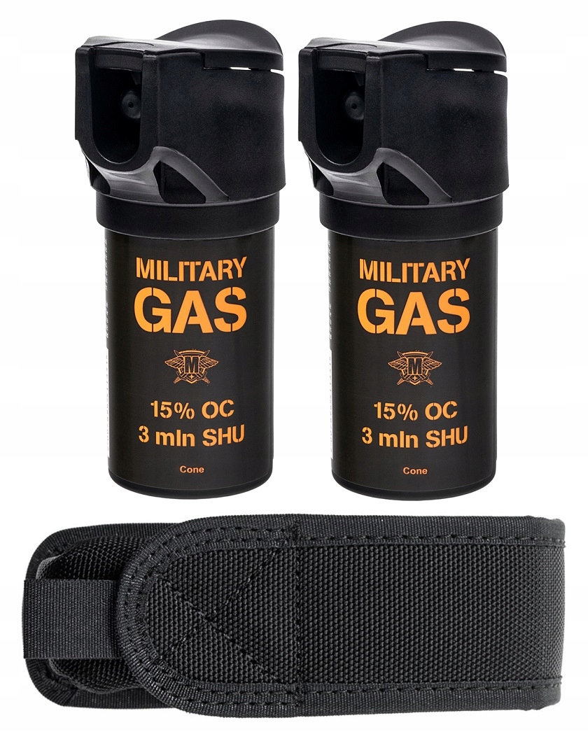 Gaz pieprzowy Military Gas 50ml stożek 2szt Kabura