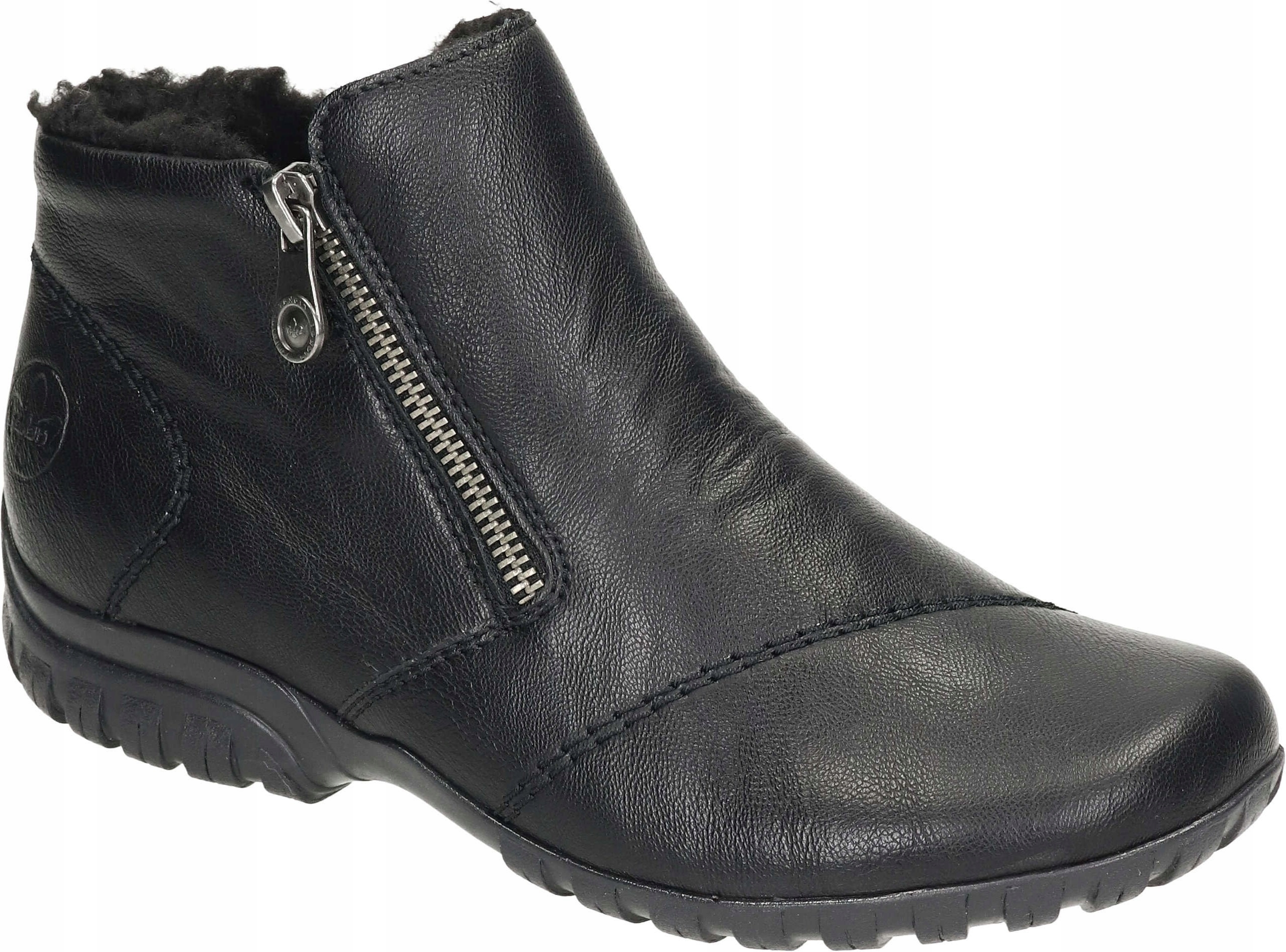 Rieker Dámské Kotníkové Boty Černé Na Zip Nad Kotník 42 J0D