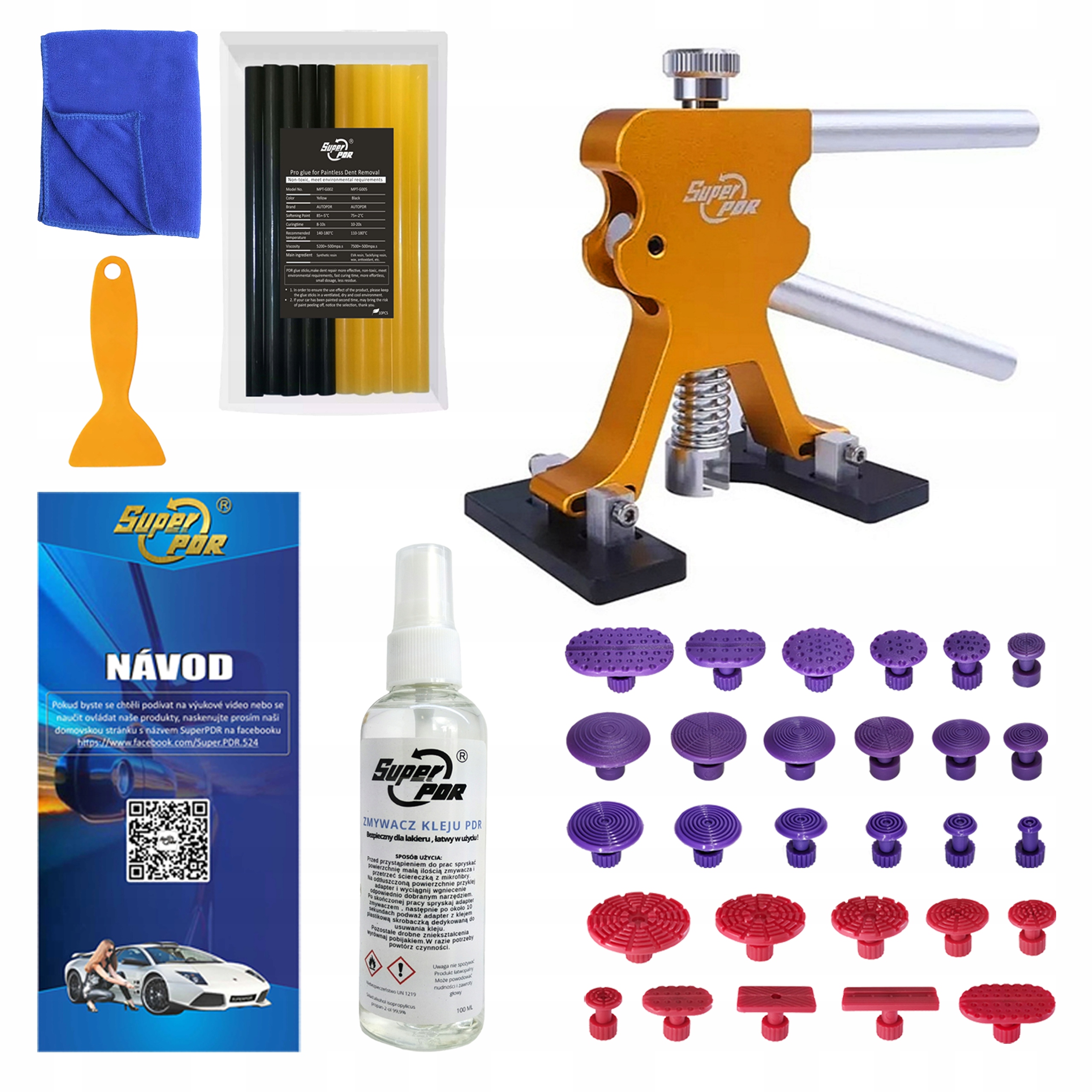 Puller Pdr sada nářadí pro vytahování promáčklin z karoserie automobilu