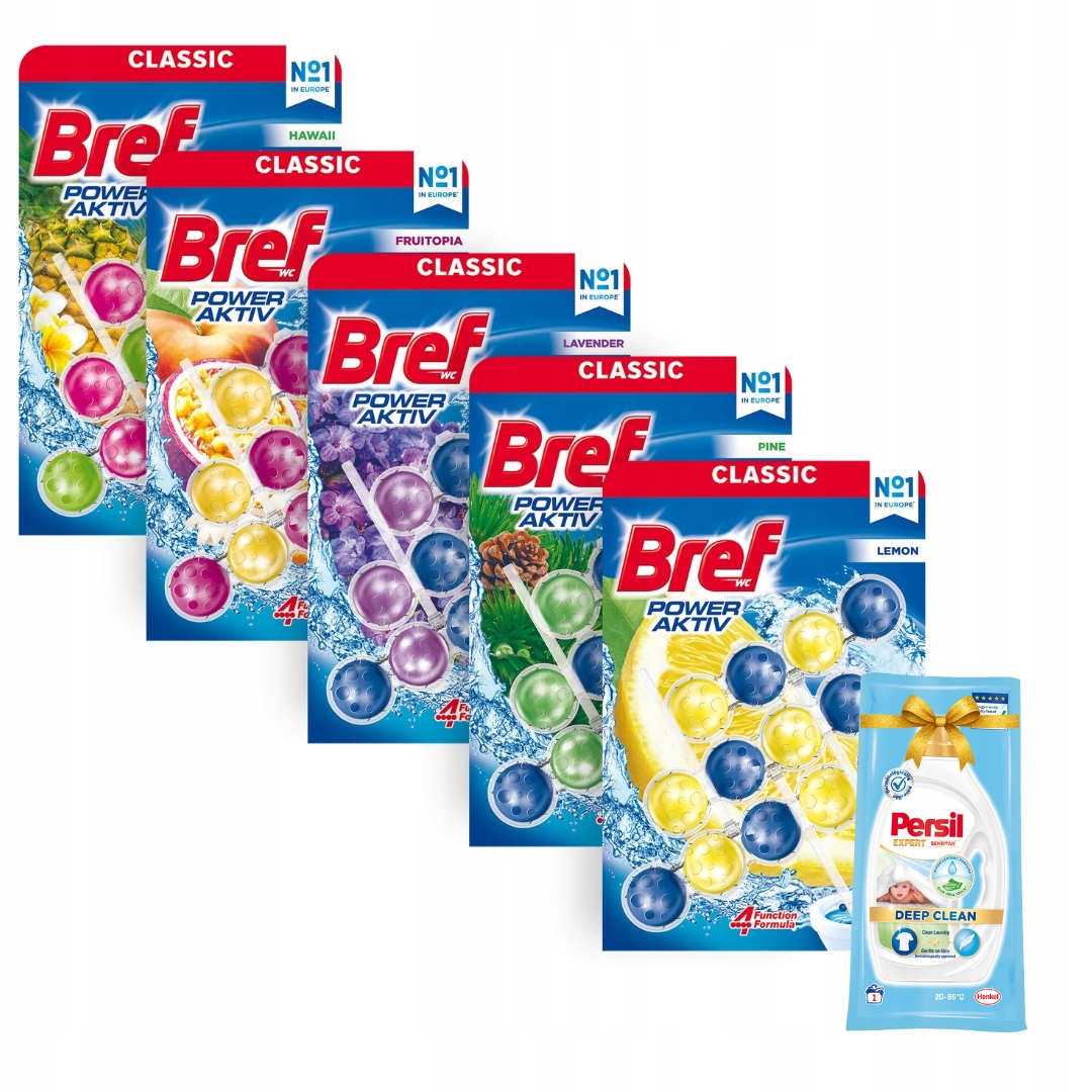 Levně Bref Power Přívěsek na Wc Pine Lemon Hawaii Mix 3x50g x5 Dárek