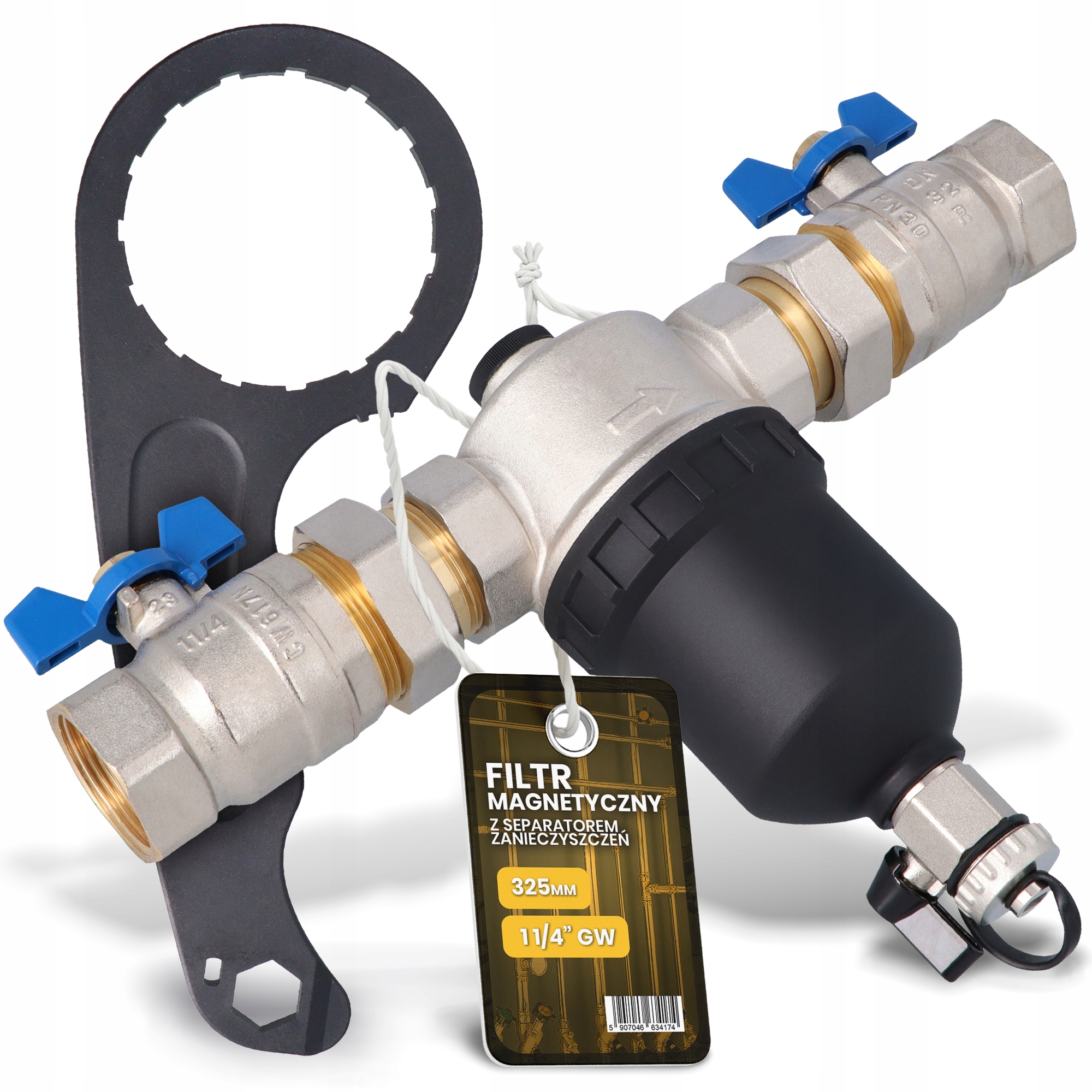 Magnetický filter 1 1/4 DN32 Separátor nečistôt Odmulnik Co Čerpadlo A9-T