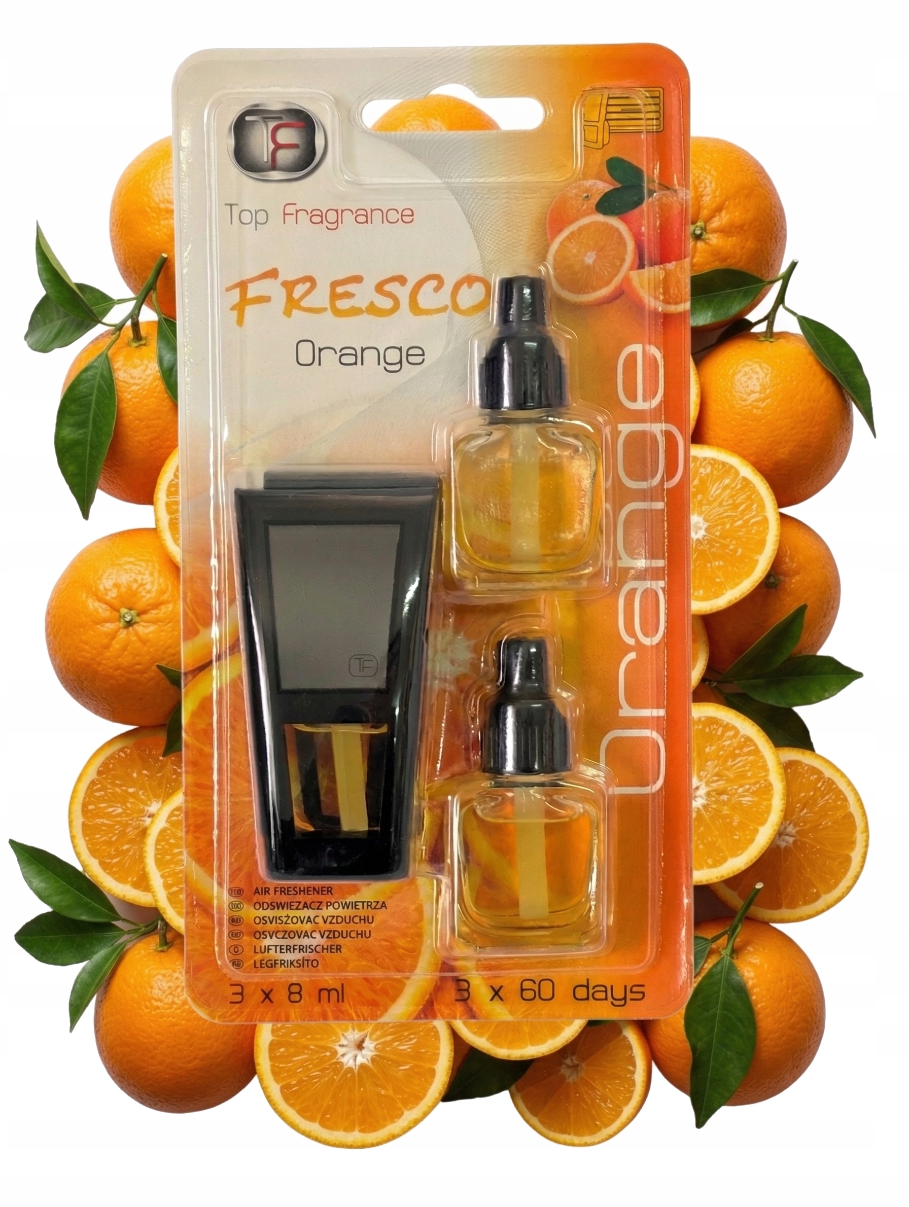 Zapach Do Auta Pomarańcze Do Kratki 3 X 60 Dni 3W1 Z Wkładami