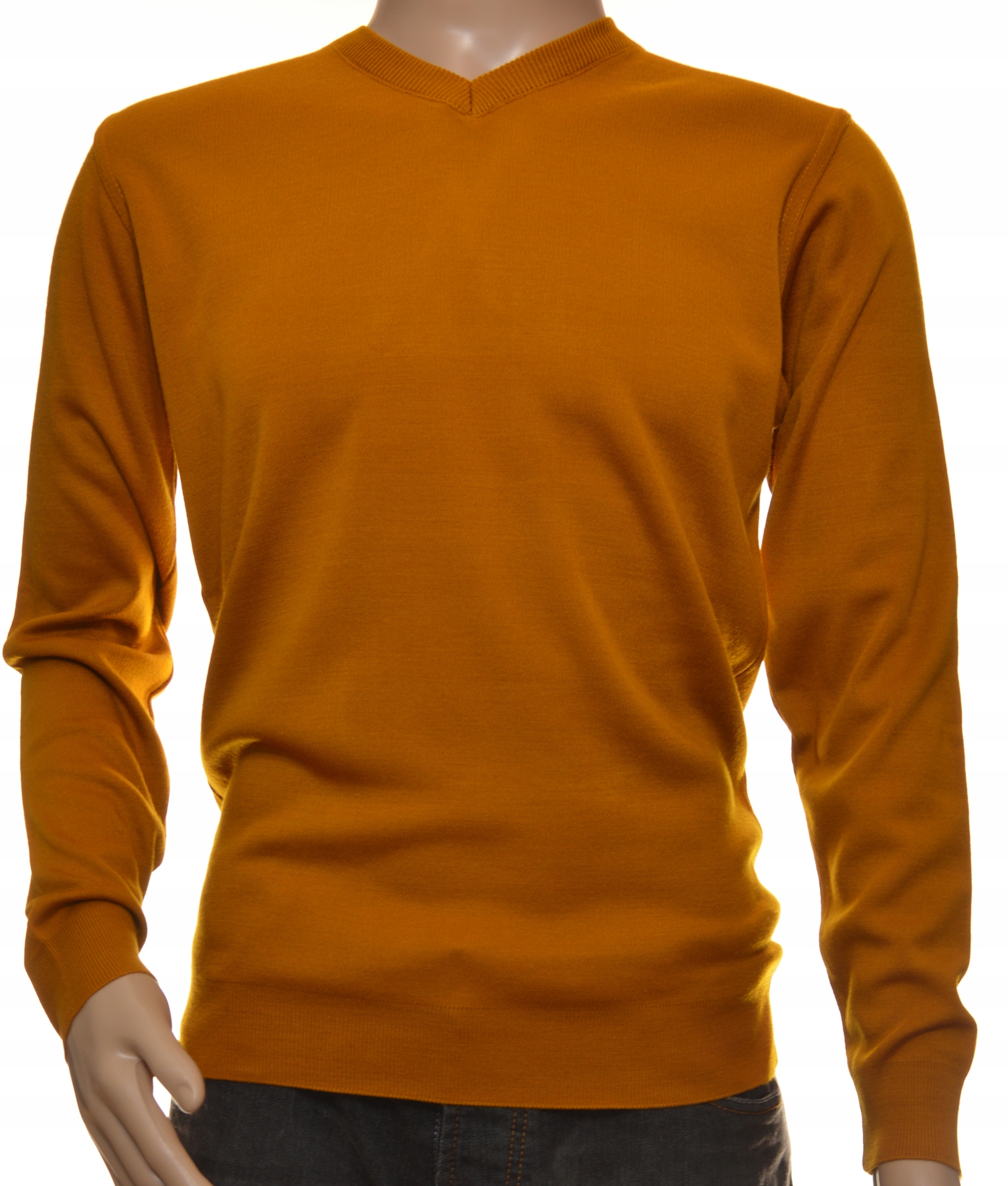 

Sweter męski gładki wełniany w szpic serek XXL 2XL