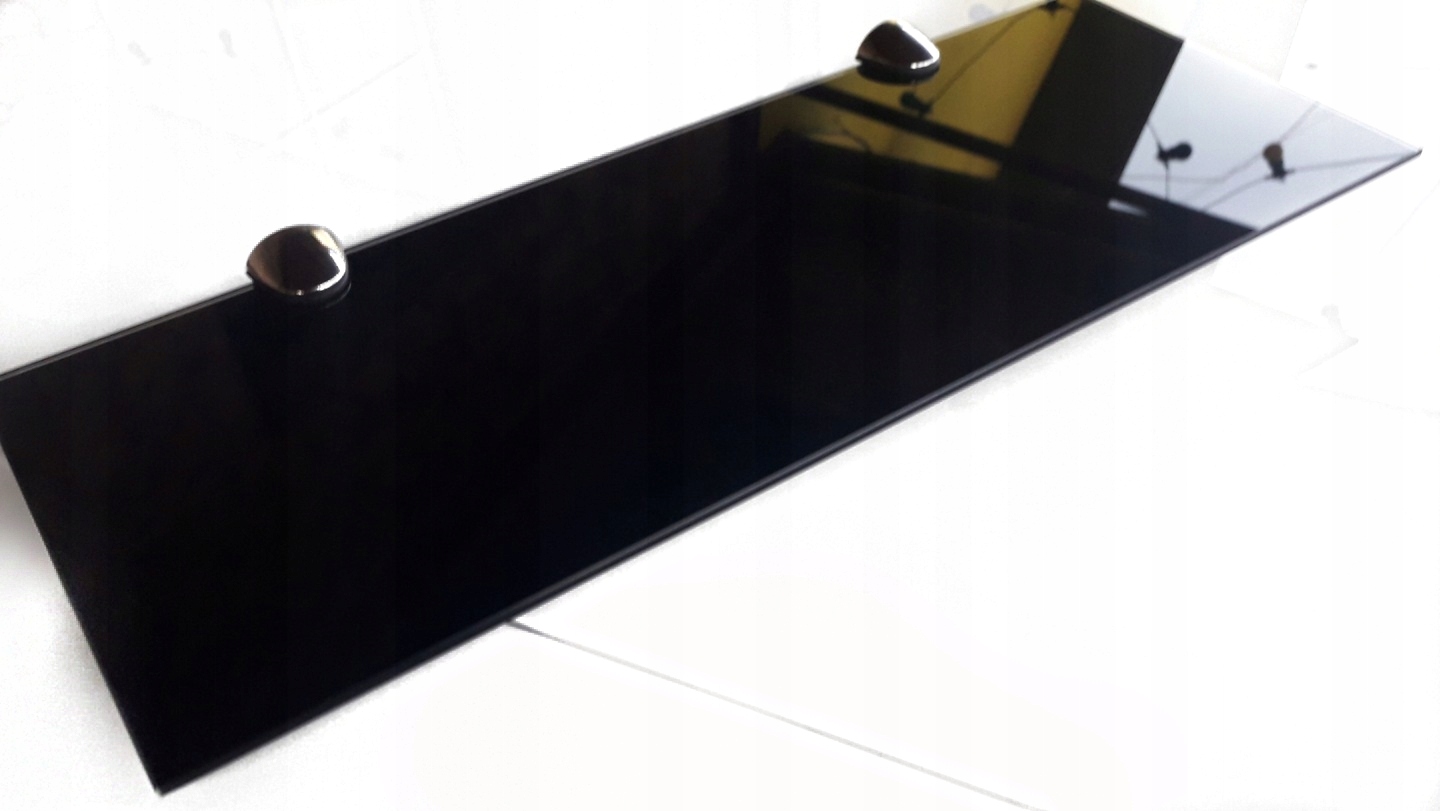 

Półka szklana Czarna 50x15 cm Lacobel
