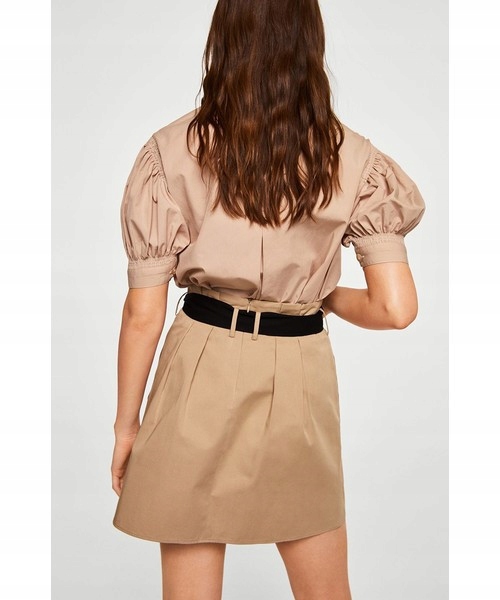 E002C19 Mango BEŻOWA SPÓDNICA MINI CASUAL BASIC XS Marka Mango