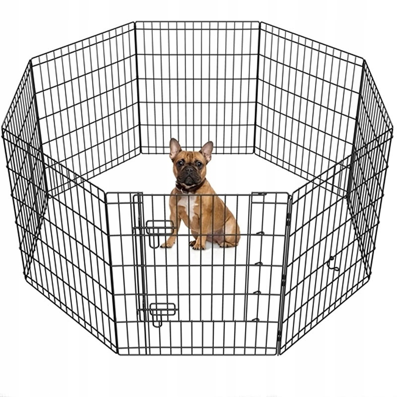 Levně Ohrádka pro psy 592442 black, 8dílná, 61 x 76 cm, černá