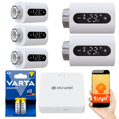 5x Głowica Termostat Smart Grzejnikowa Bramka Zigbee 3.0 Tuya Wifi