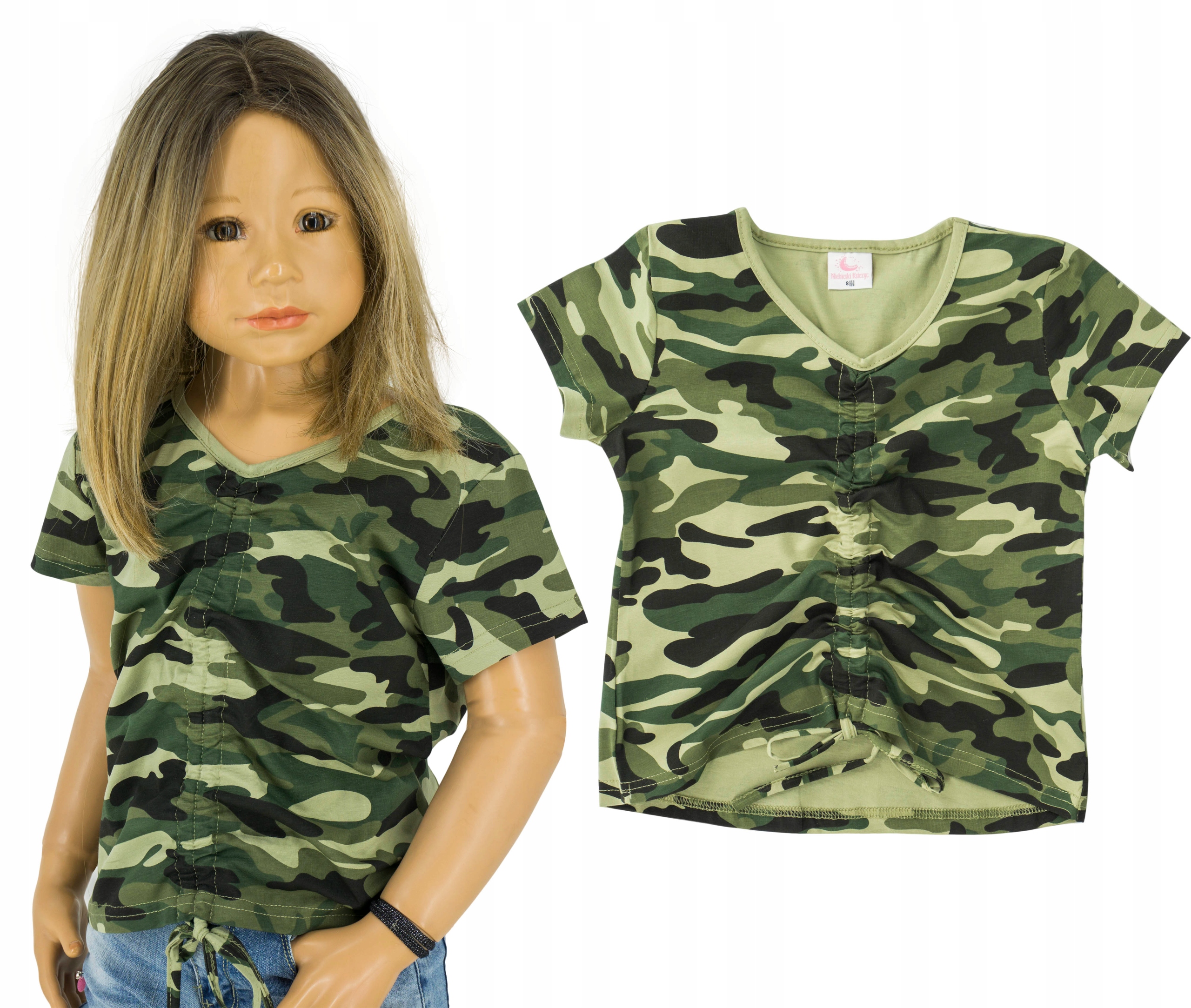 

733C Bluzka T-shirt moro wiązanie rozmiar 134/140