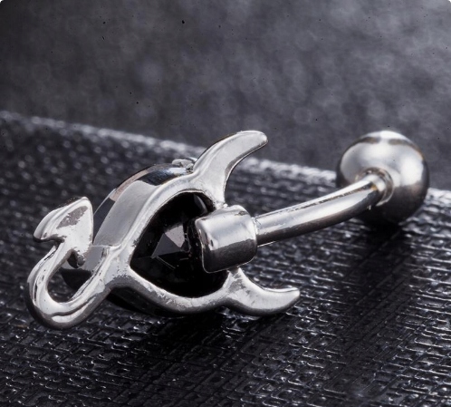 KOLCZYK DO PĘPKA Serduszko, Diabełek SS316L Marka Emigmat