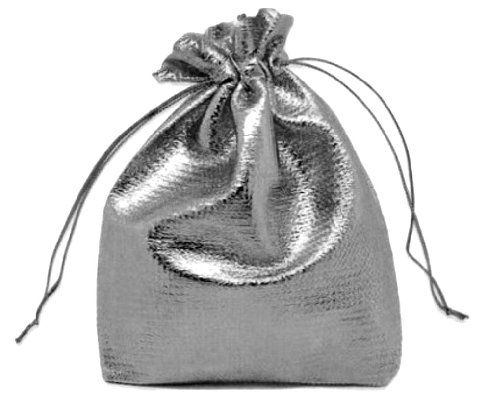 

Woreczek Z Organzy Metaliczny Srebrny 10x13cm x5