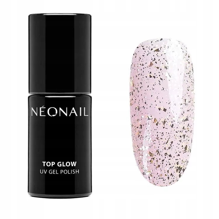 

Złoty Top Hybrydowy Neonail Top Glow Gold Flakes