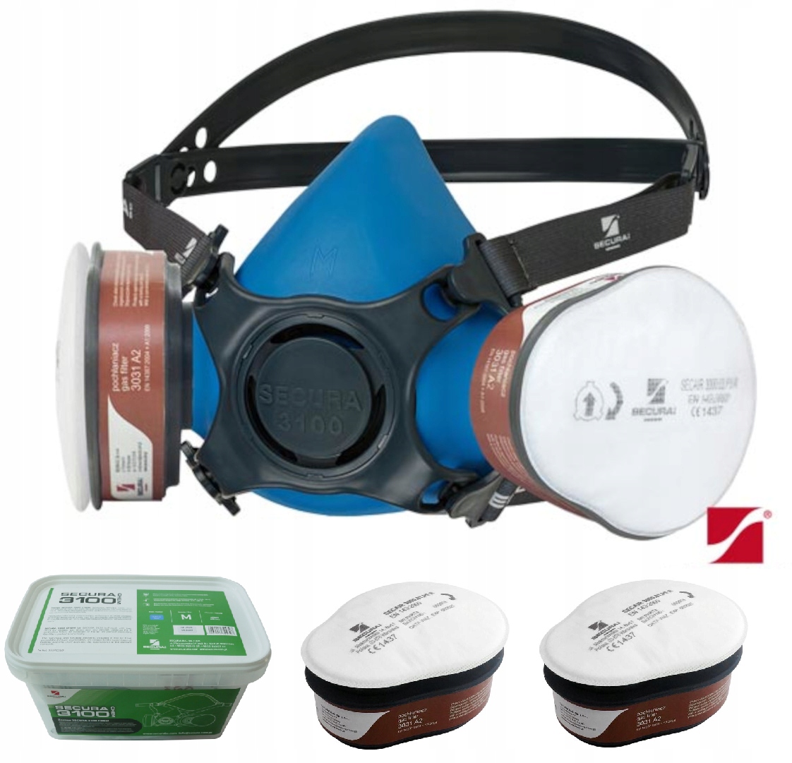 Maska SECURA 3100 CHEM opryski/ lakiery + 2 FILTRY