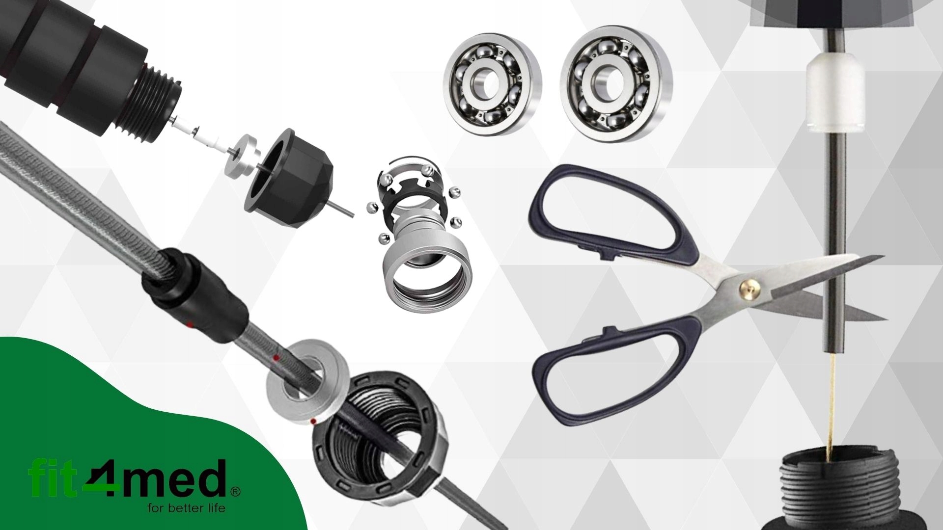 SKAKANKA CROSSFITOWA STALOWA Z ŁOŻYSKAMI FIT4MED REGULOWANA LEKKA SOLIDNA Kolor dominujący czarny