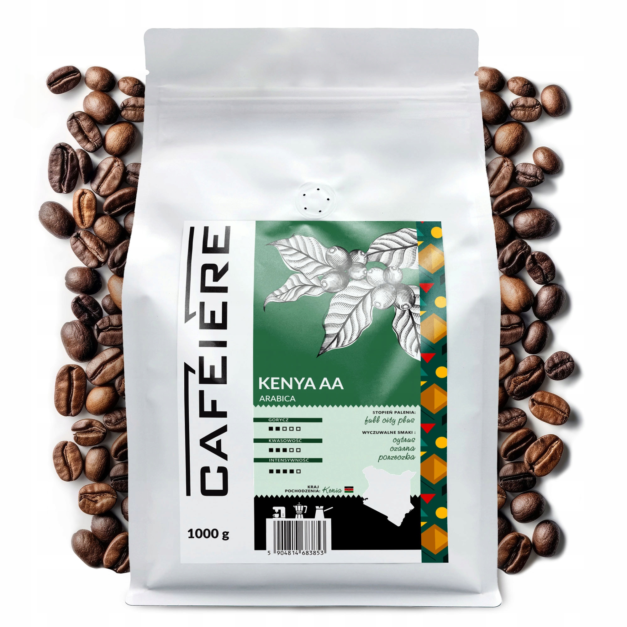 Káva zrnková 1 kg Kenia Aa 100% Arabica Specialty Čerstvě pražená