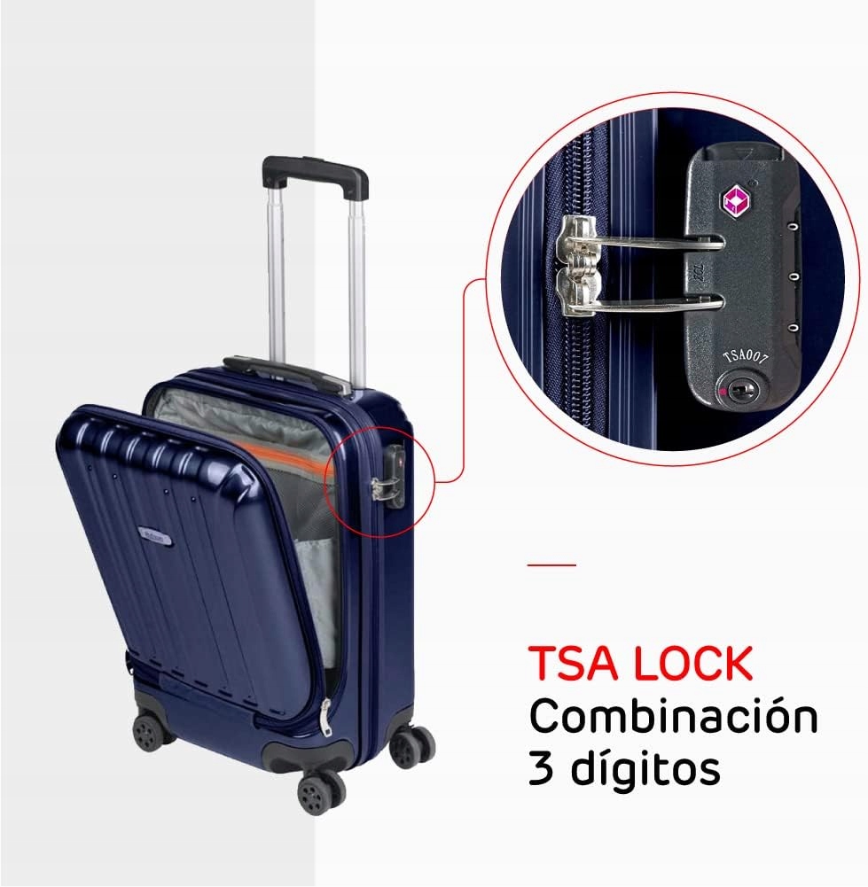 SULEMA R1268AZ Walizka kabinowa na laptop 16'' zamek TSA 30 L+ 5L GRANAT Kod producenta R1268AZ