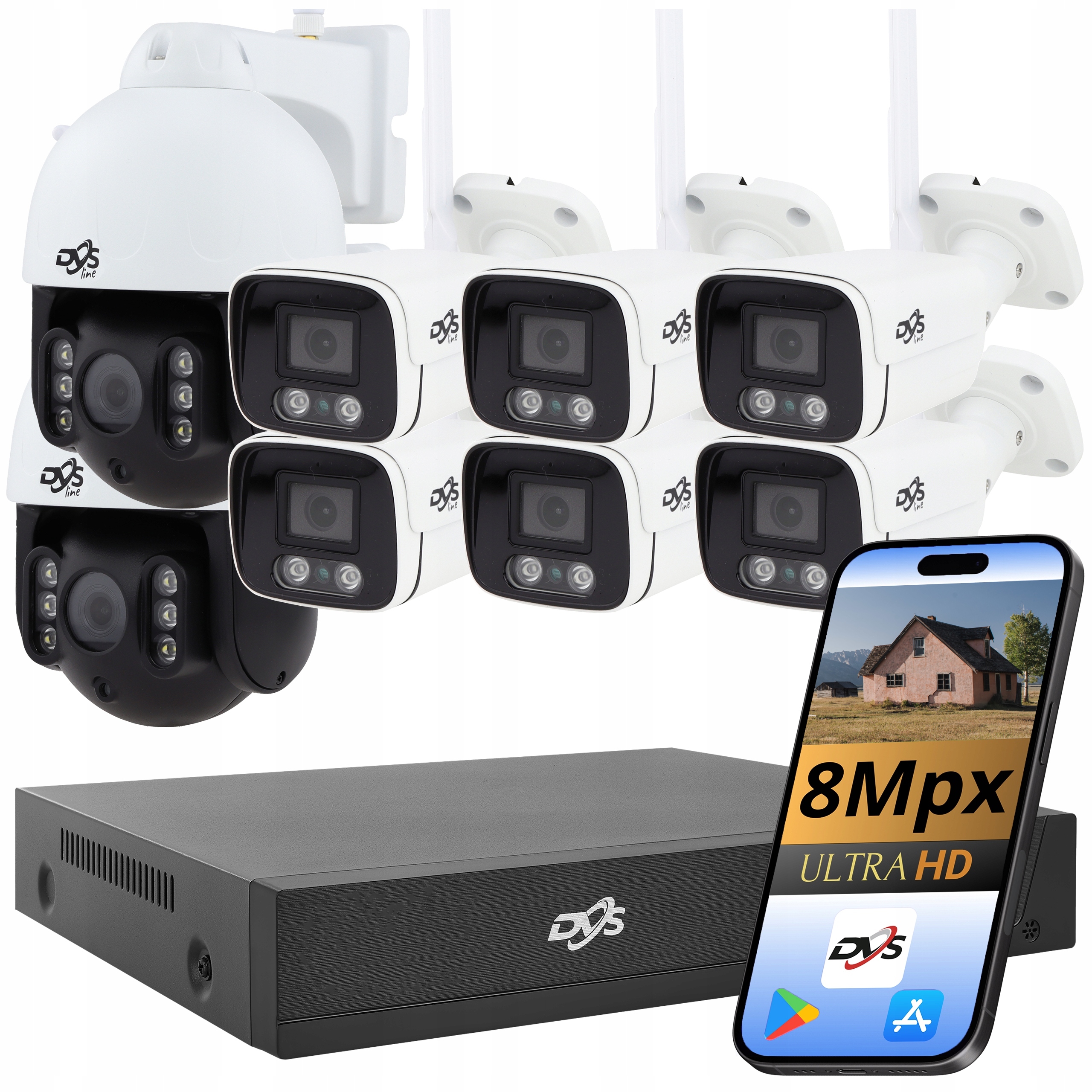 Sada Wifi Kamer 6 Kamer 2 Otočné Venkovní Kamery Monitorování 4K 8MPx