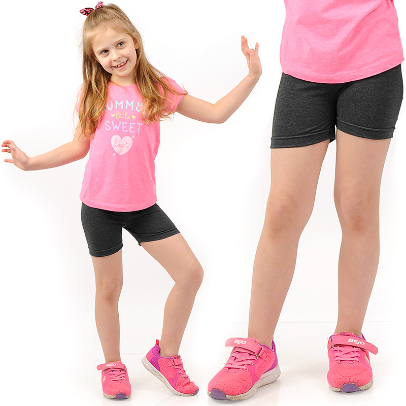 Krótkie spodenki Legginsy 1/2 Kolarki Dziecięce Getry Szorty GRAFITOWE 116