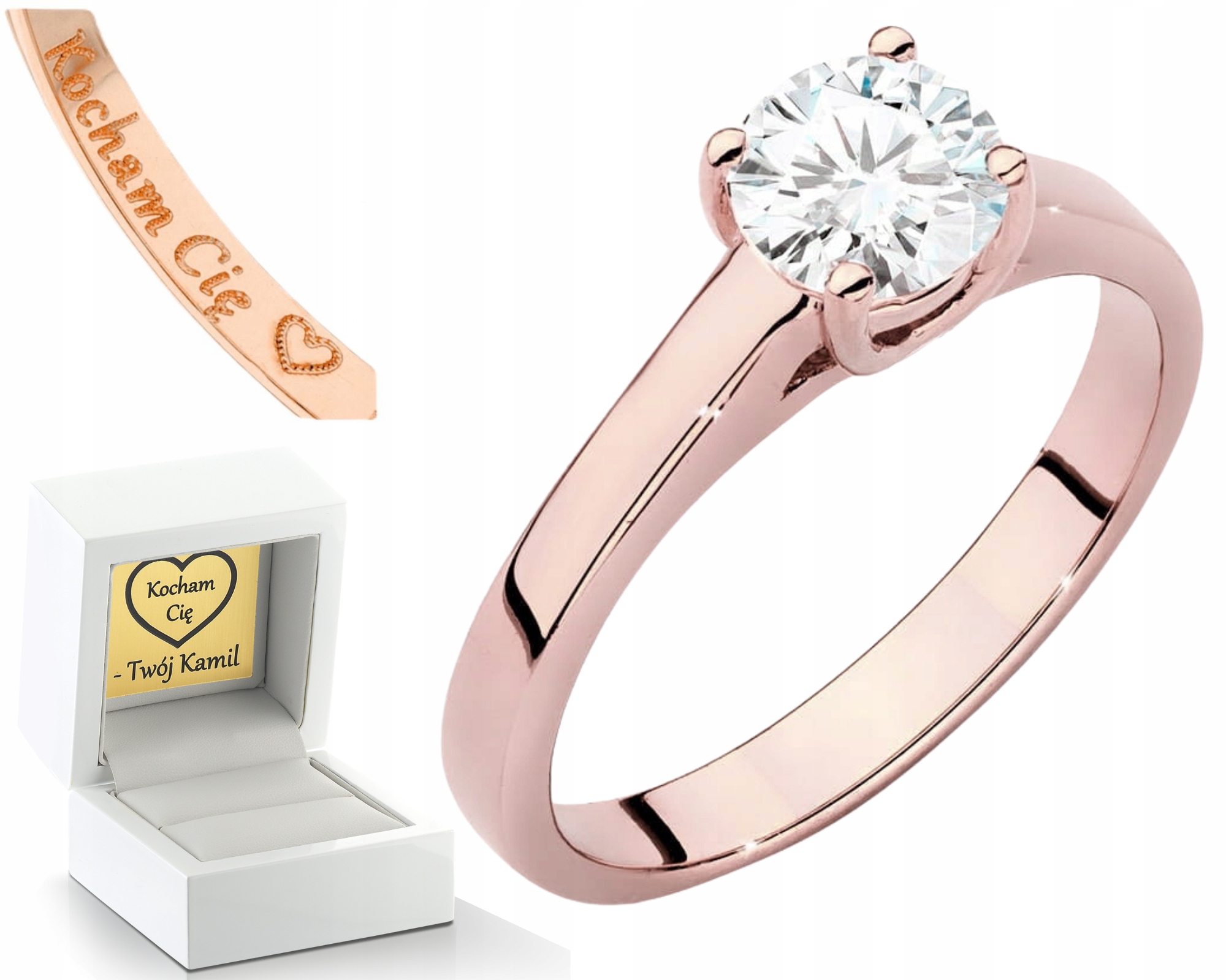 Prstýnek 14K Růžové Zlato, Laboratorní Diamant, Luxusní