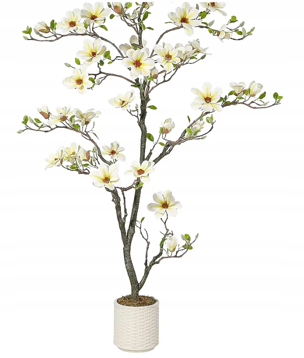 Umelý strom Magnólia, Umelá rastlina s kvetináčom, 150 cm