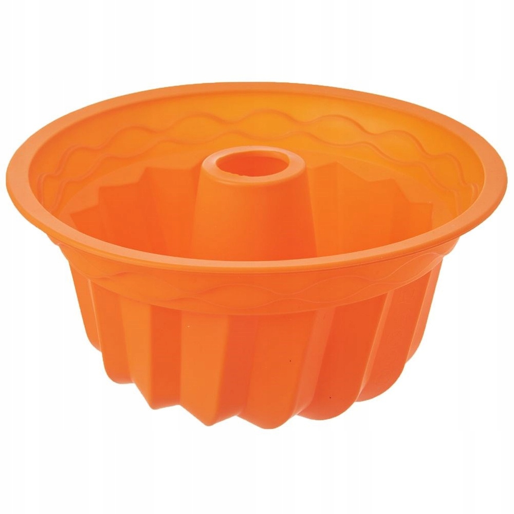 Silikonová forma na bábovku s komínem oranžová Sillinie 23,5 cm