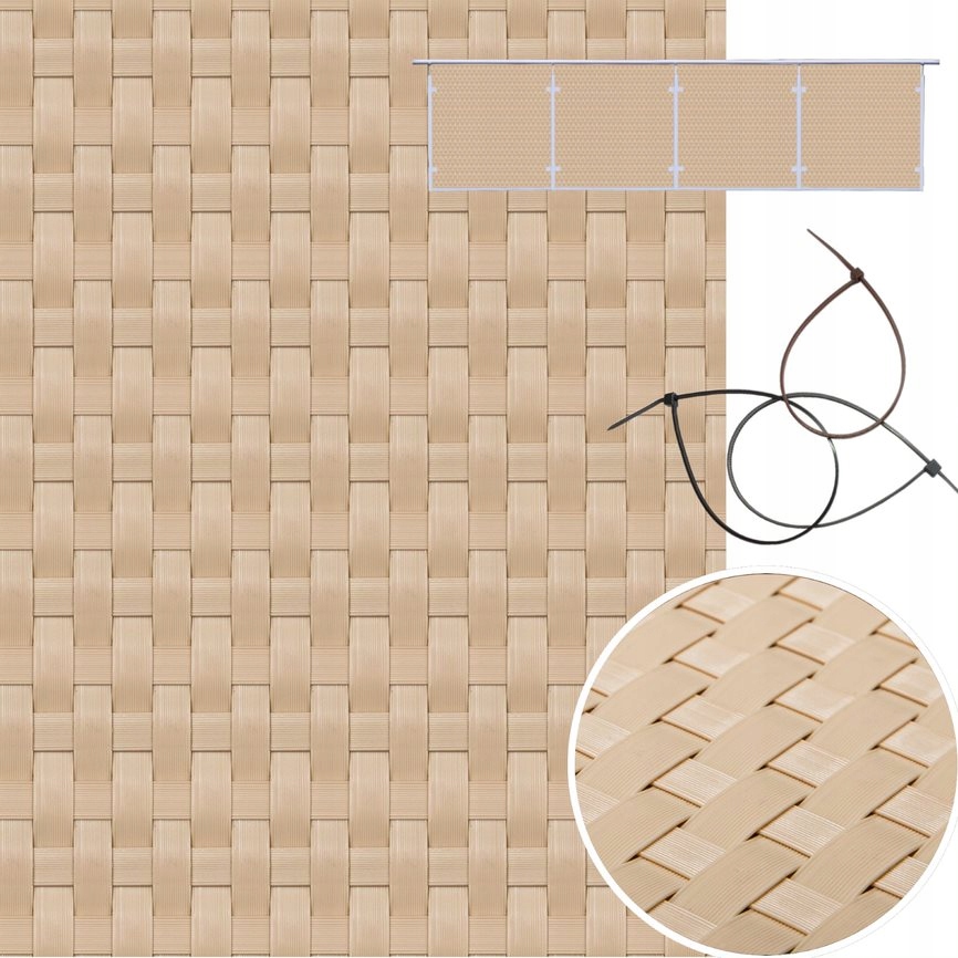 

Mata osłona na balkon Cięta Na Wymiar Kremowy