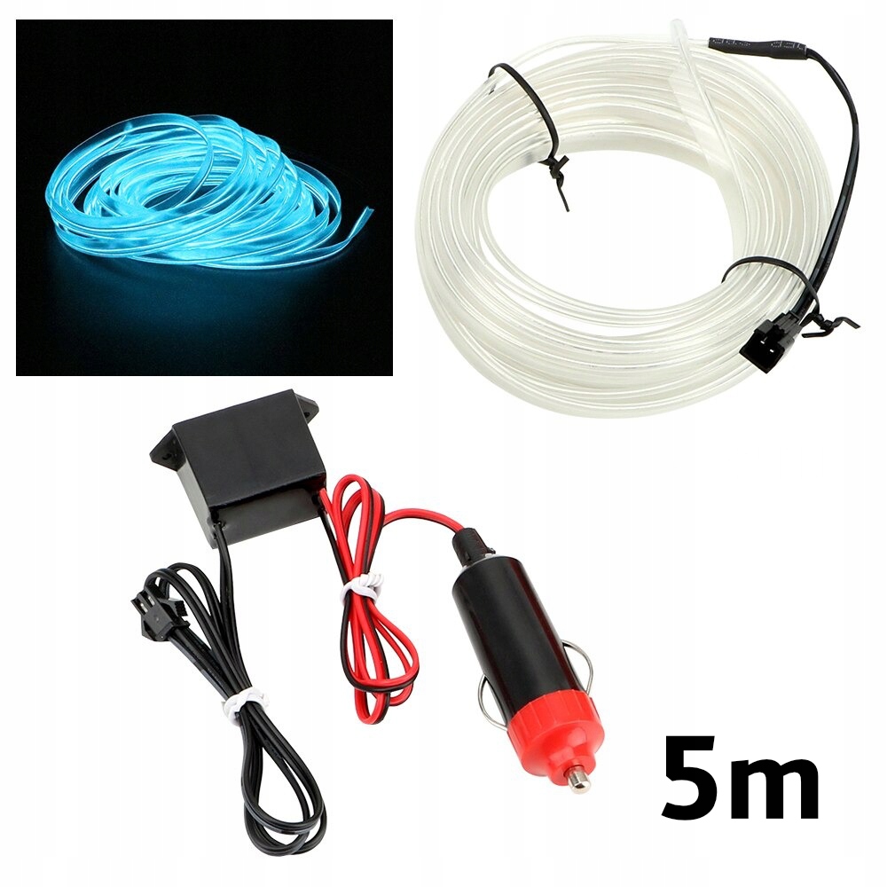 5M ŚWIATŁOWÓD EL WIRE LED TAŚMA PASEK AMBIENT