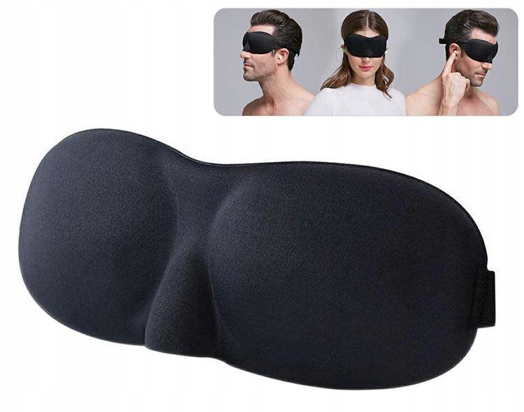 MASKA OPASKA komfort NA OCZY DO SPANIA CZARNA 3D Kolor czarny