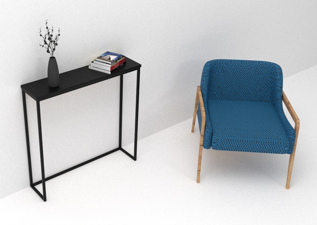 KONSOLA LOFT TOALETKA 80x80x20 CZARNA Marka inna