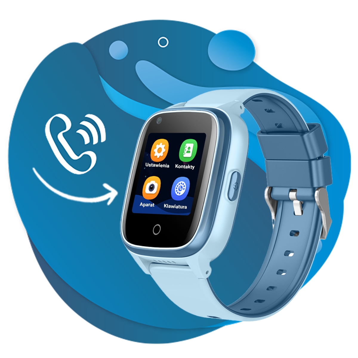 Smartwatch dla dziecka CALMEAN Child Watch Touch 2 GPS, GRY, WODOSZCZELNY Model inny