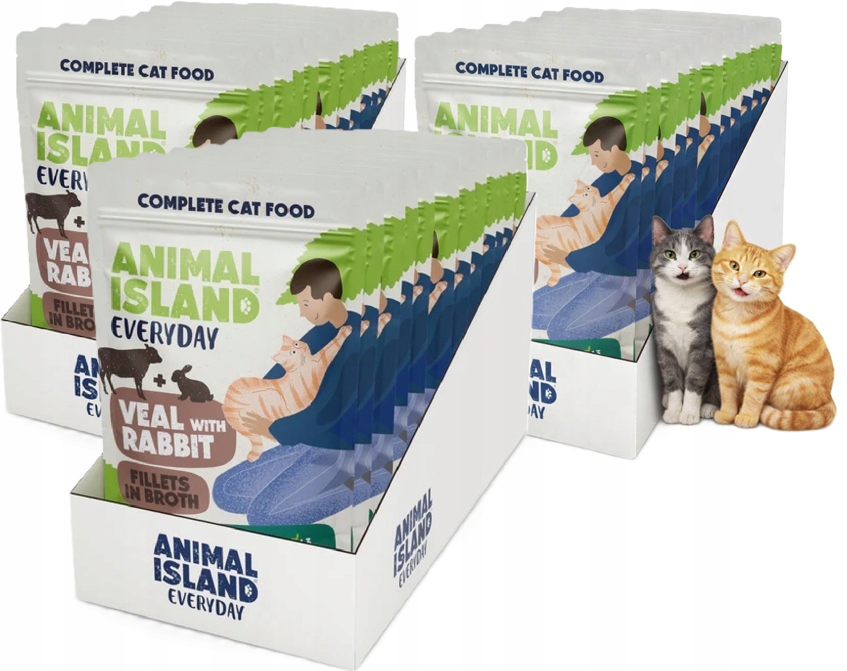 Animal Island Saszetki dla Kota 36x85g Filety w Rosole-Cielęcina/Królik