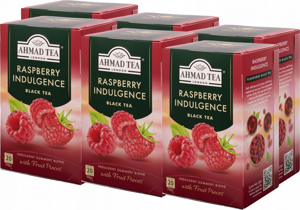 Ahmad Tea Raspberry herbata czarna malinowa Malina 20 kopert x6