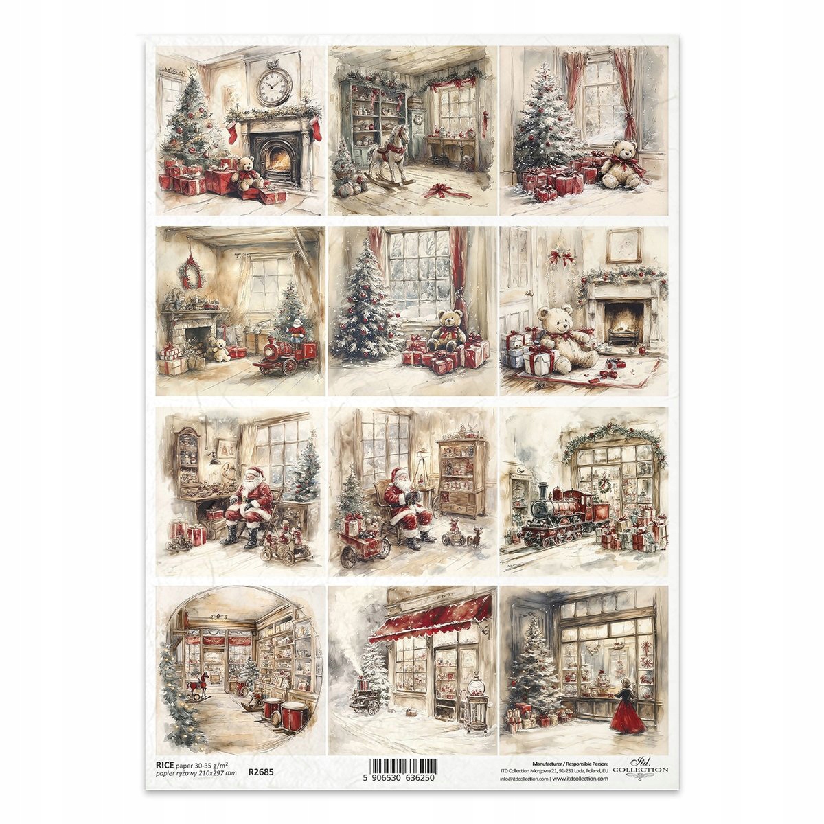 Papier ryżowy do decoupage A4 - R2685 Boże Narodzenie