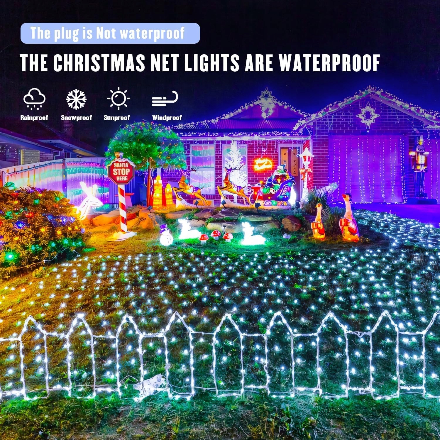 YOWIN Siatka Światełek Lampki Girlanda Zewnętrzna 3x2m 200 LED — miniatura 4