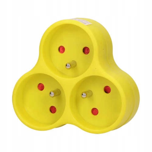 Złodziejka rozgałęźnik potrójny z/u żółty Orno