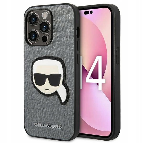 Karl Lagerfeld KLHCP14LSAPKHG pouzdro pouzdro kryt pro iPhone 14 Pro 6,1" stříbrné