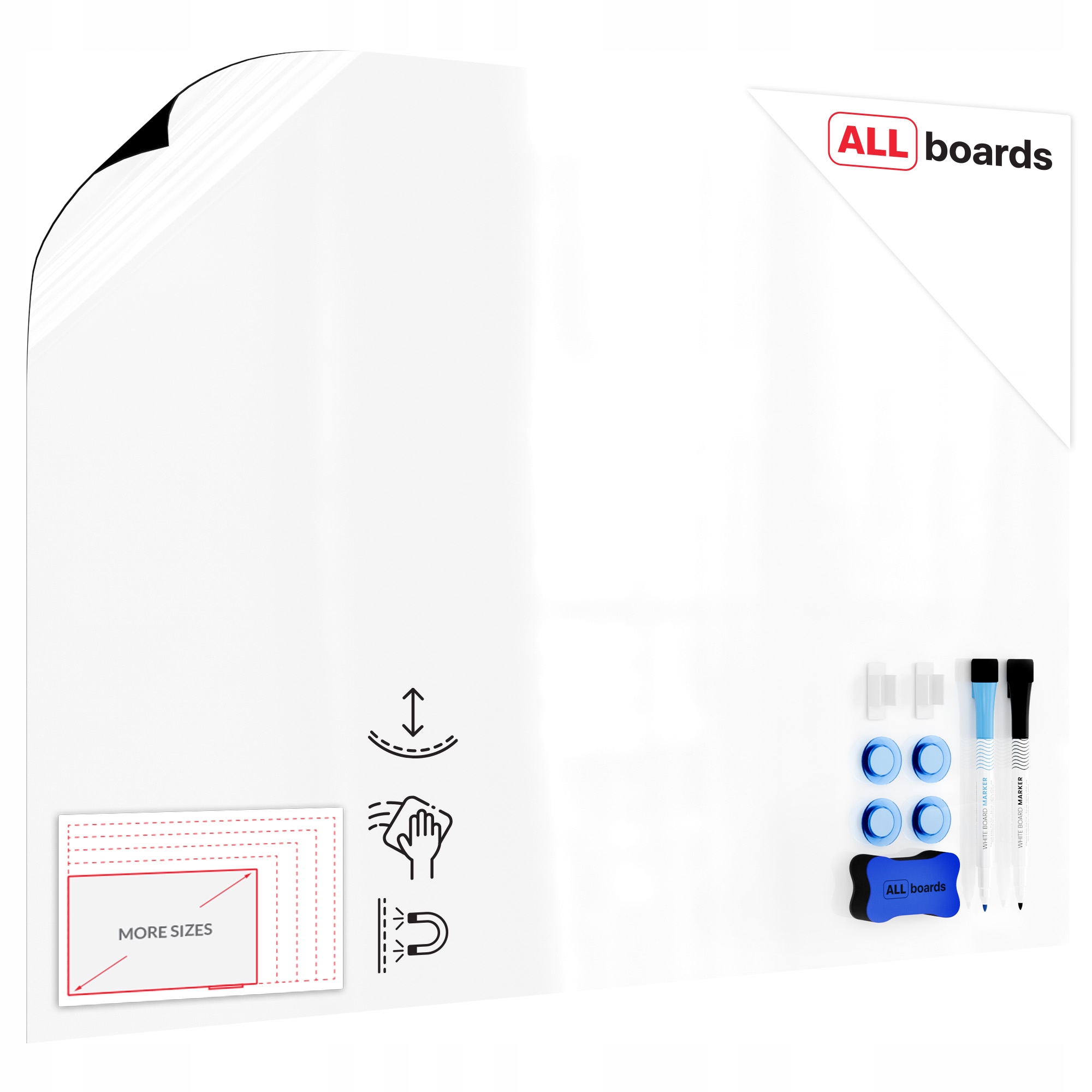 Nakładka samoprzylepna suchościeralna tablica magnetyczna 120x90 cm