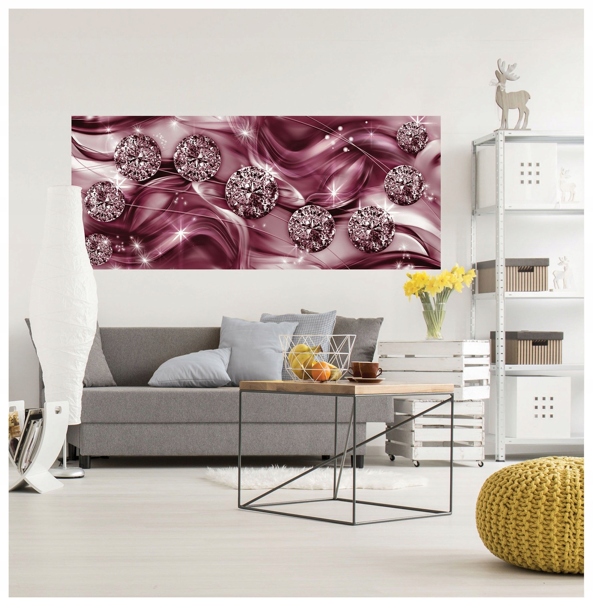 Tapeta Fialové Diamanty Abstrakt 250x104 Diamantový lesk Elegance lepidlo
