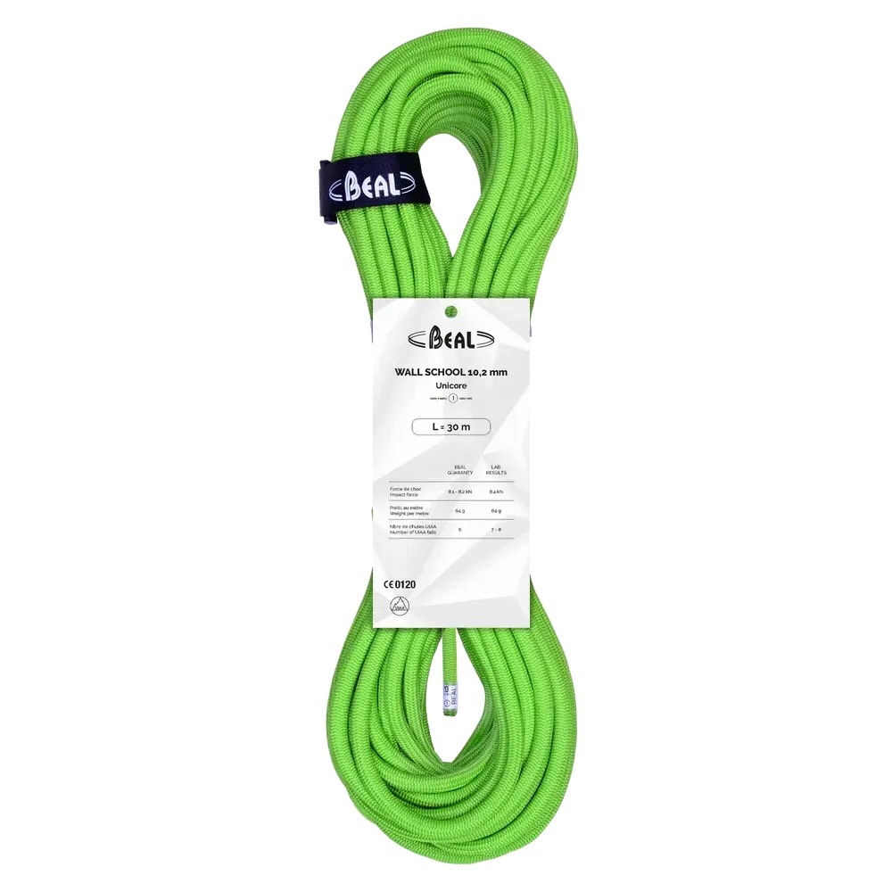 Lezecké lano Beal Wall School Unicore 10,2 mm zelené 30 m